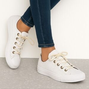 Converse Chuck Taylor All Star Mono Leather Ox perforated sneakers